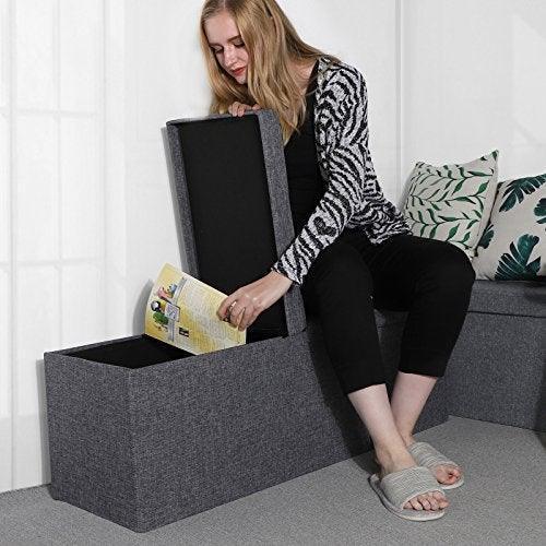 Folding Storage Ottoman Bench FredCo
