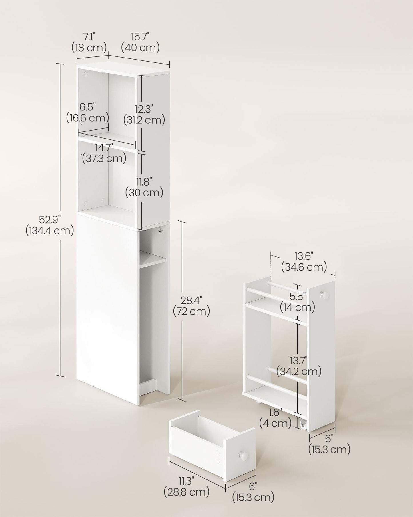 Freestanding Cabinet with Storage Drawers and Adjustable Shelf FredCo