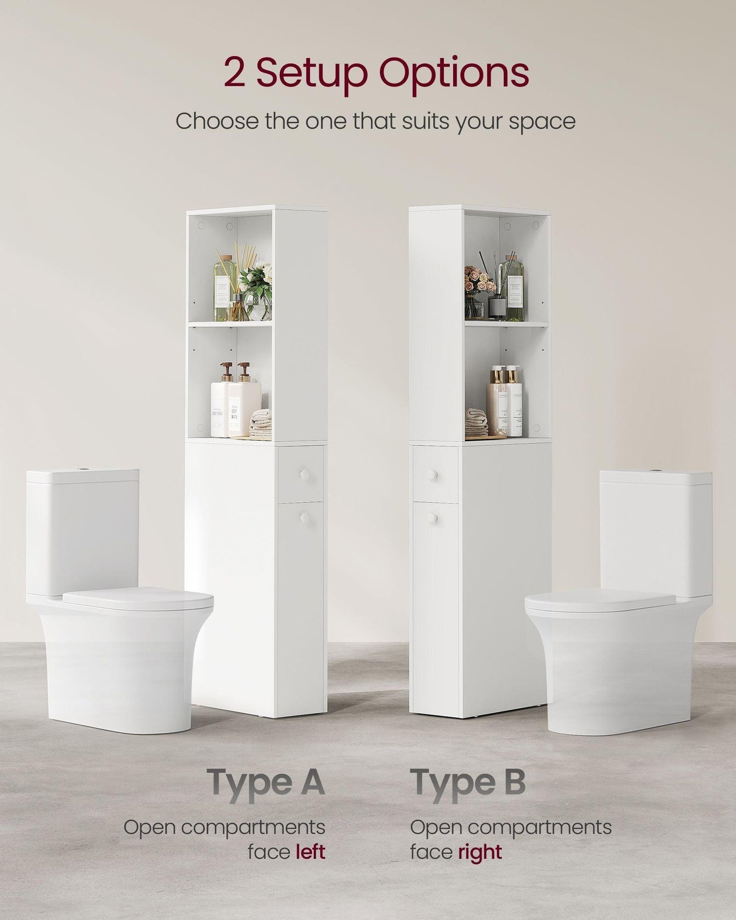 Freestanding Cabinet with Storage Drawers and Adjustable Shelf FredCo