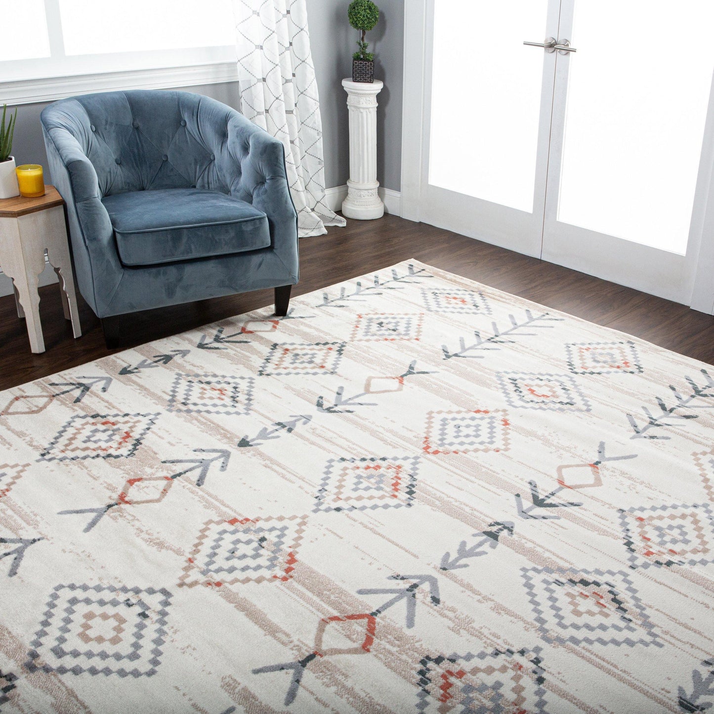 Gared Traditional Southwestern Rustic Tribal Rug FredCo