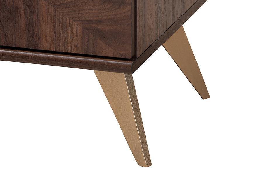 Graceland Mid-Century Modern Transitional Walnut Brown Finished Wood 2-Door TV Stand FredCo