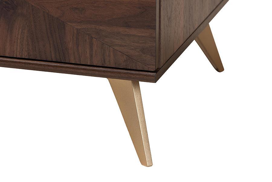 Graceland Mid-Century Modern Transitional Walnut Brown Finished Wood 2-Drawer Coffee Table FredCo
