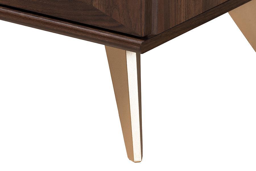 Graceland Mid-Century Modern Transitional Walnut Brown Finished Wood 2-Drawer Nightstand FredCo