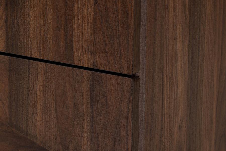 Graceland Mid-Century Modern Transitional Walnut Brown Finished Wood 2-Drawer Nightstand FredCo