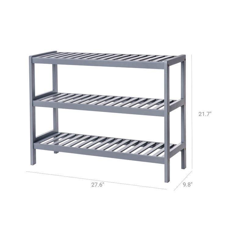 Gray Bamboo Shoe Rack FredCo