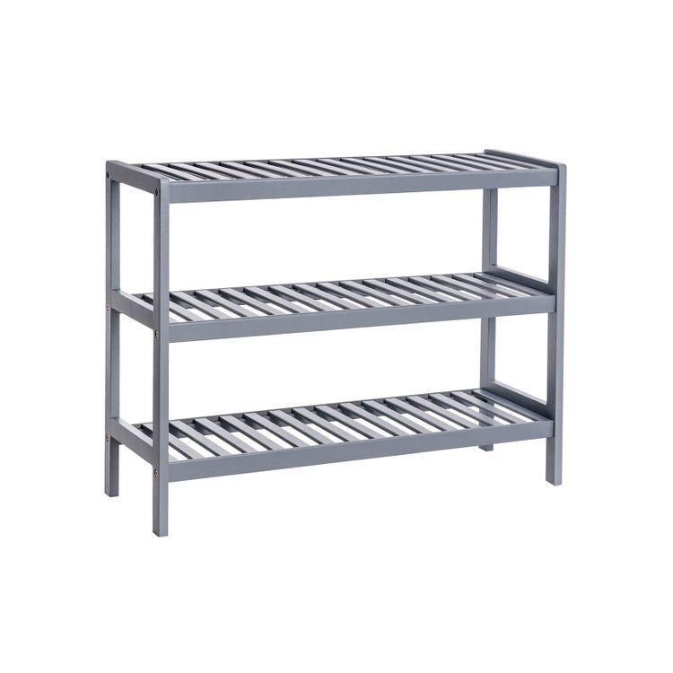 Gray Bamboo Shoe Rack FredCo