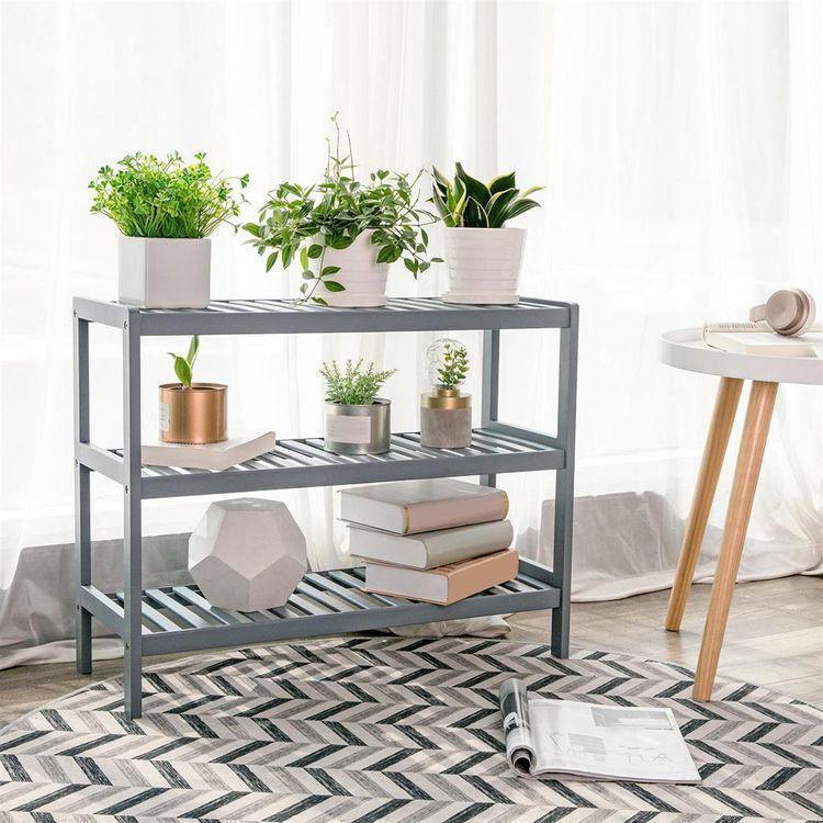 Gray Bamboo Shoe Rack FredCo