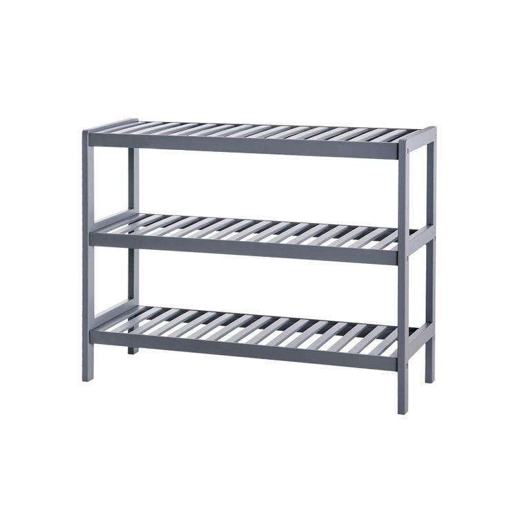Gray Bamboo Shoe Rack FredCo