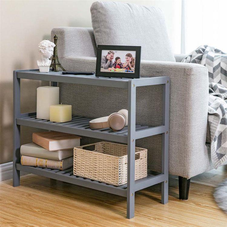Gray Bamboo Shoe Rack FredCo