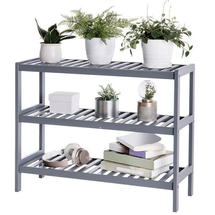 Gray Bamboo Shoe Rack FredCo