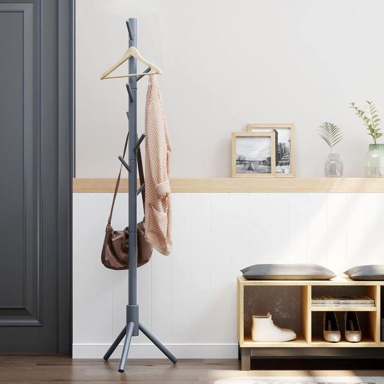 Gray Wood Coat Tree FredCo