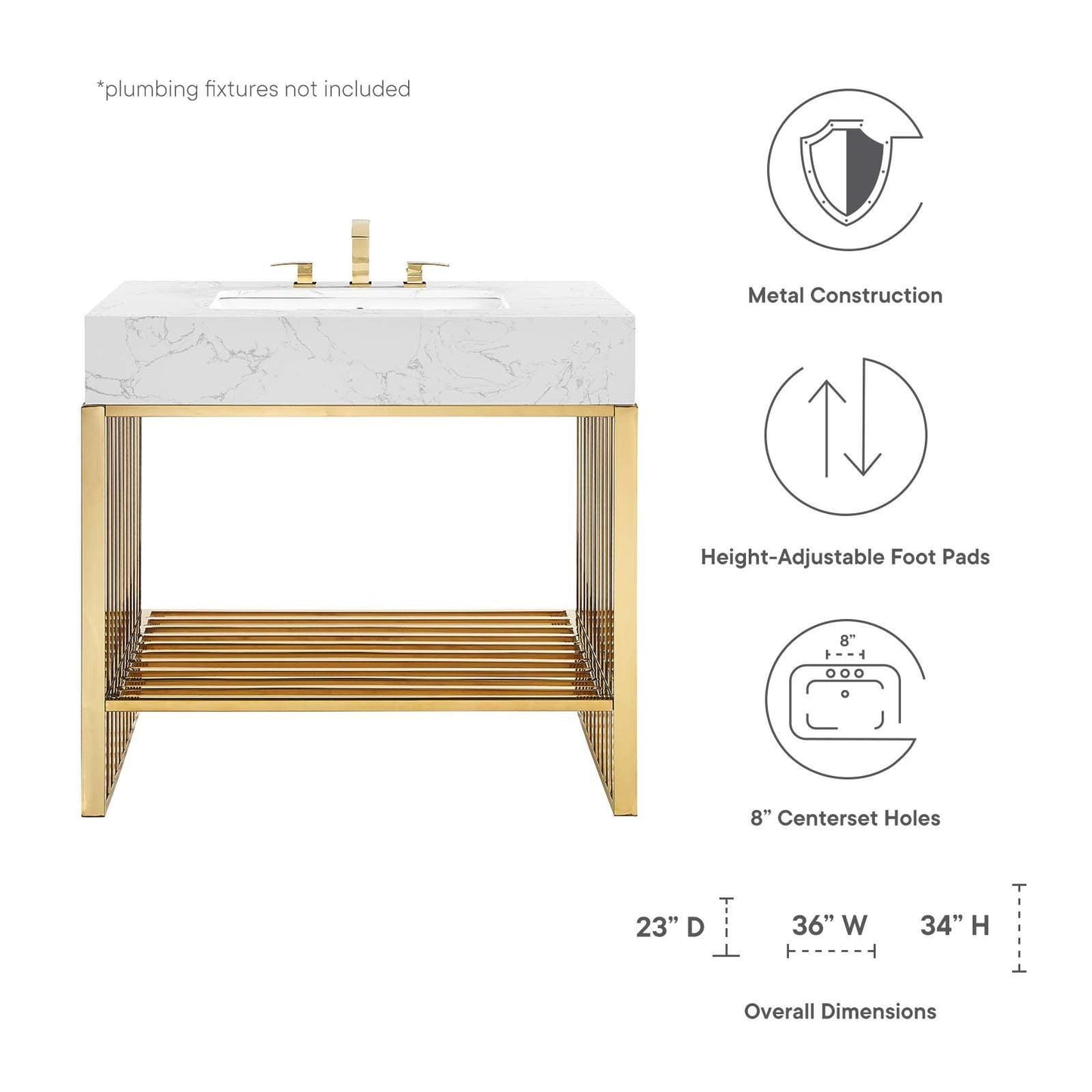 Gridiron 36" Bathroom Vanity, EEI-6107 FredCo