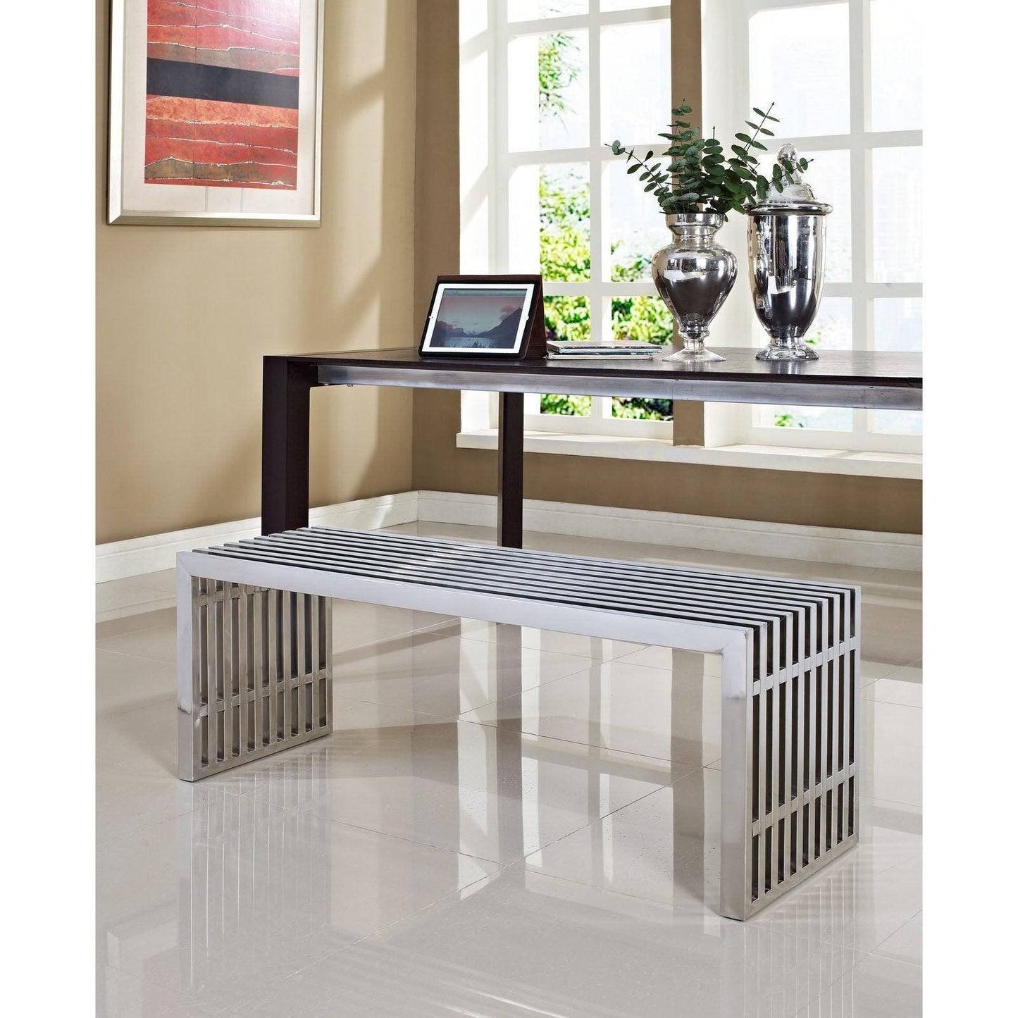 Gridiron Large Stainless Steel Bench 60", EEI-570 FredCo