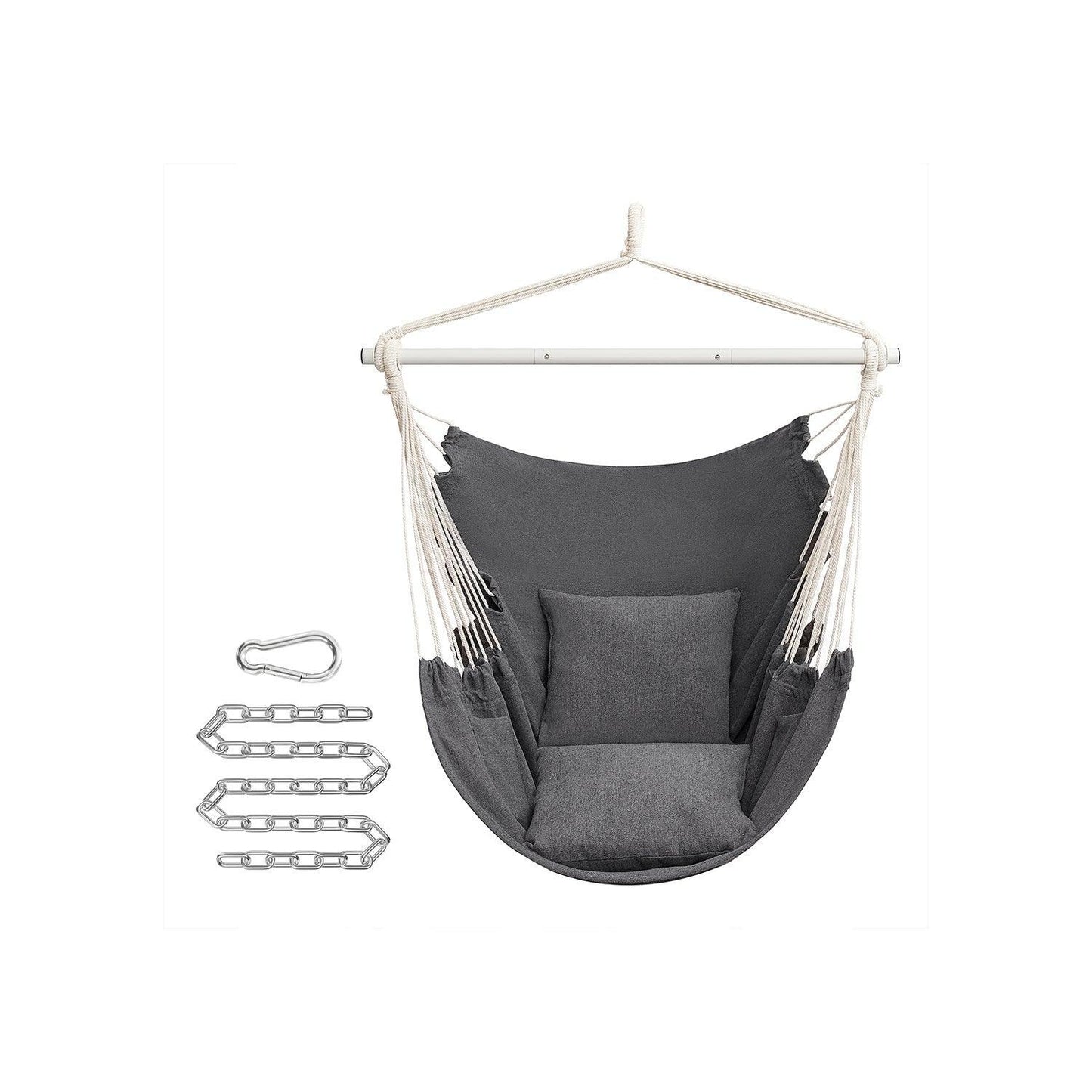 Hammock Chair with 2 Cushions Slate Gray FredCo