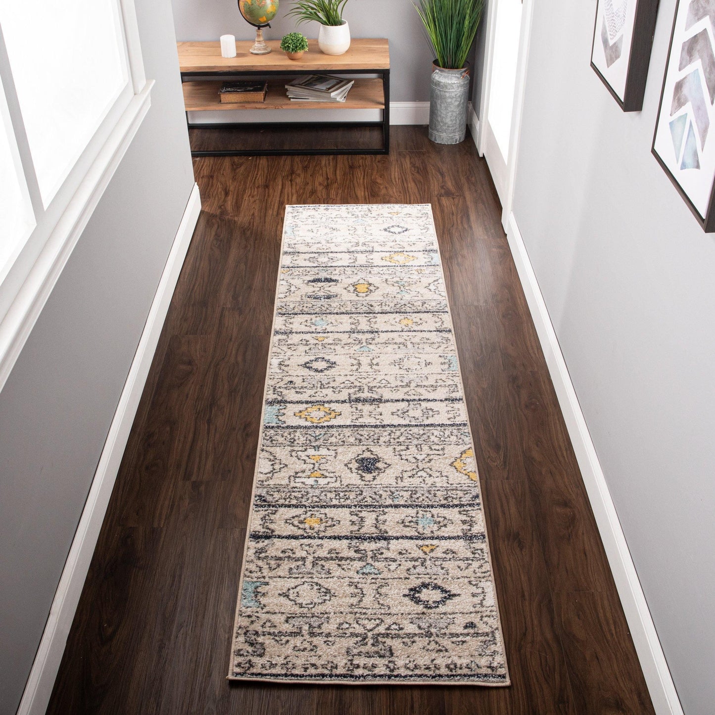 Hardyn Traditional Mid-Century Tribal Charcoal Rug FredCo