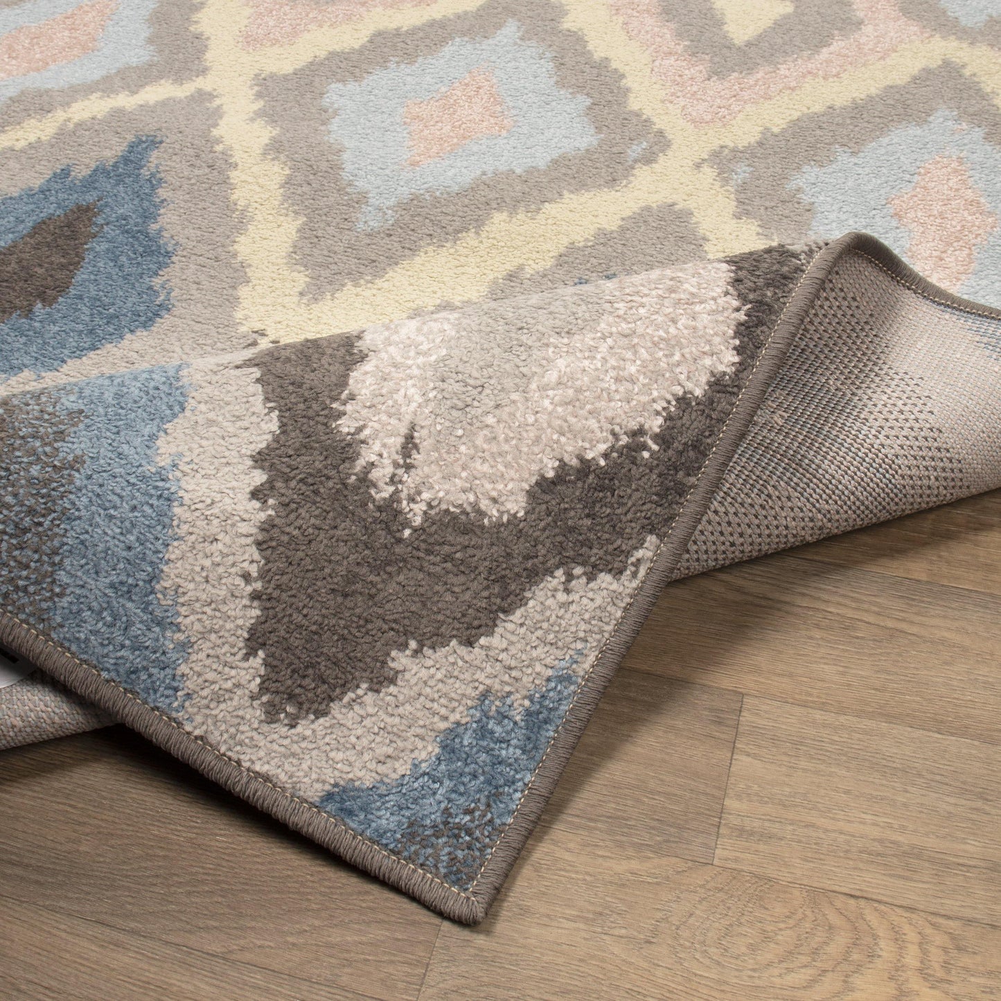 Harlequinn Contemporary Ikat Diamond Design Rug FredCo
