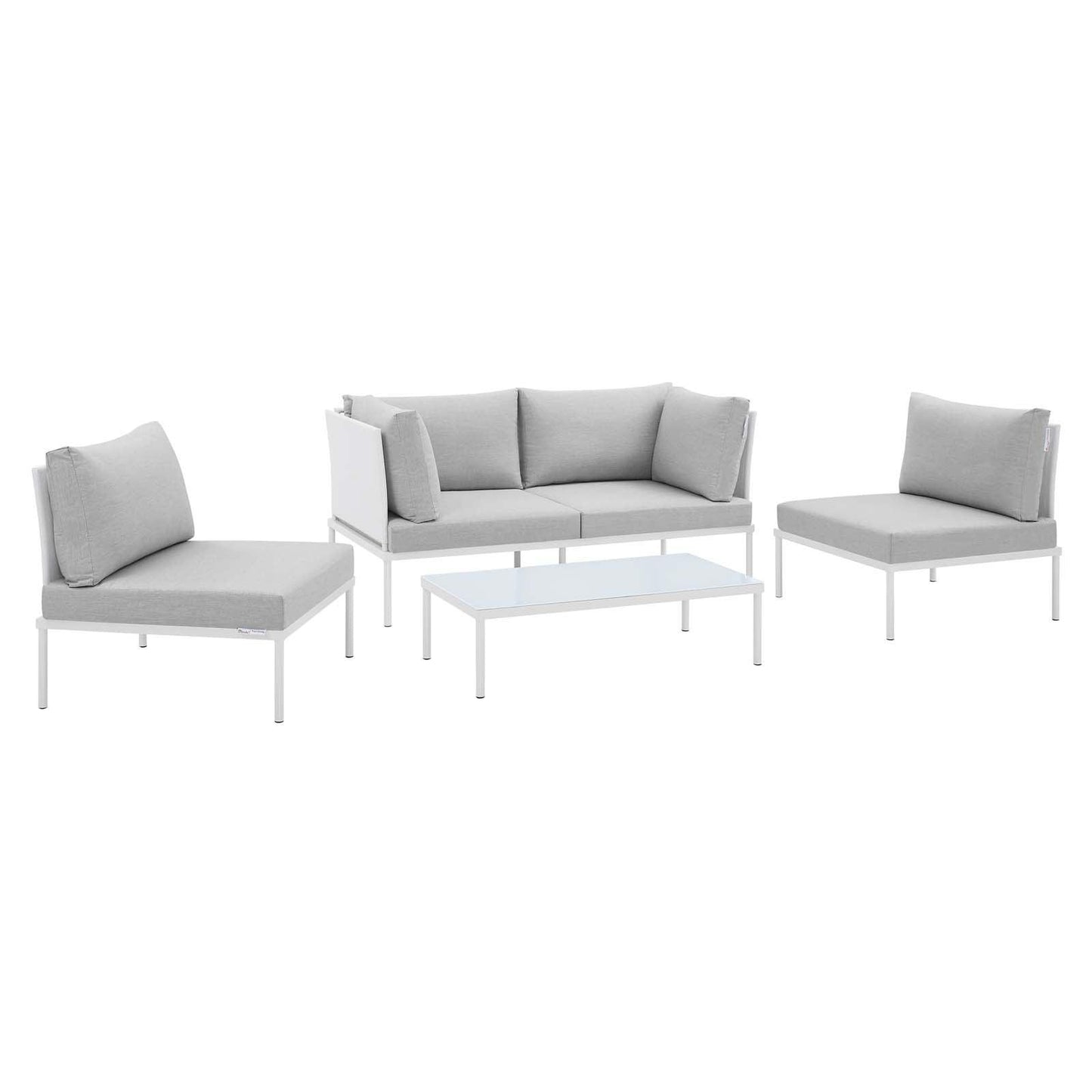 Harmony 4-Piece Sunbrella Outdoor Patio Aluminum Seating Set, EEI-4690 FredCo