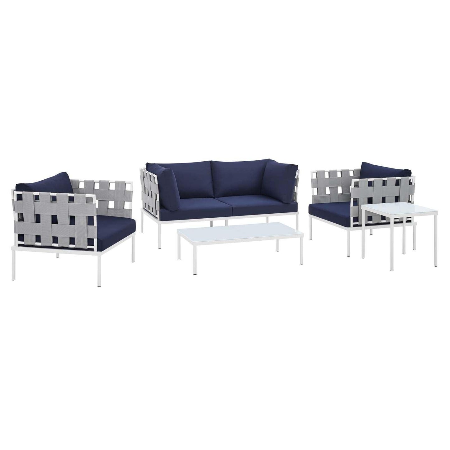 Harmony 5-Piece Sunbrella Outdoor Patio Aluminum Furniture Set, EEI-4925 FredCo