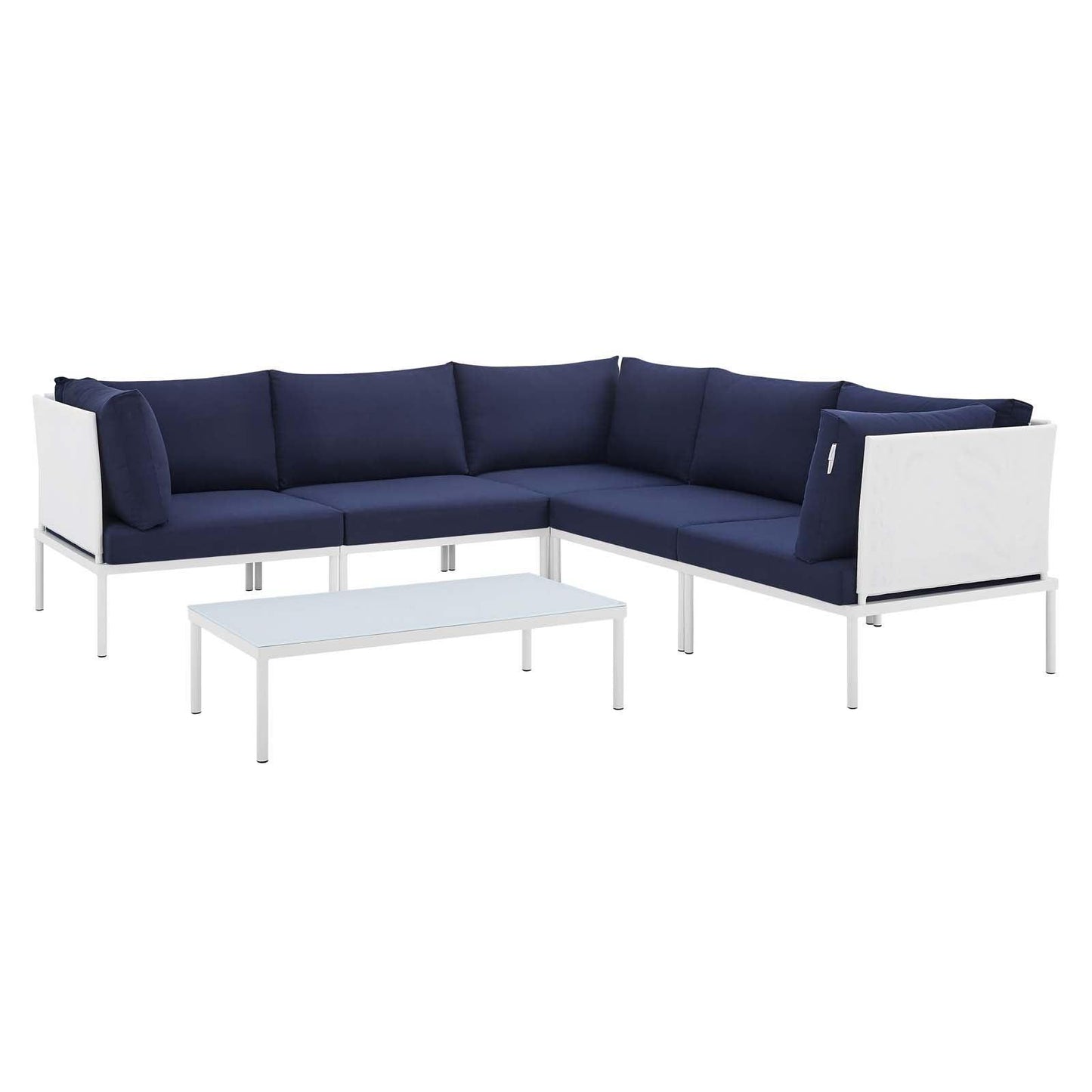 Harmony 6-Piece Sunbrella Outdoor Patio Aluminum Sectional Sofa Set, EEI-4928 FredCo
