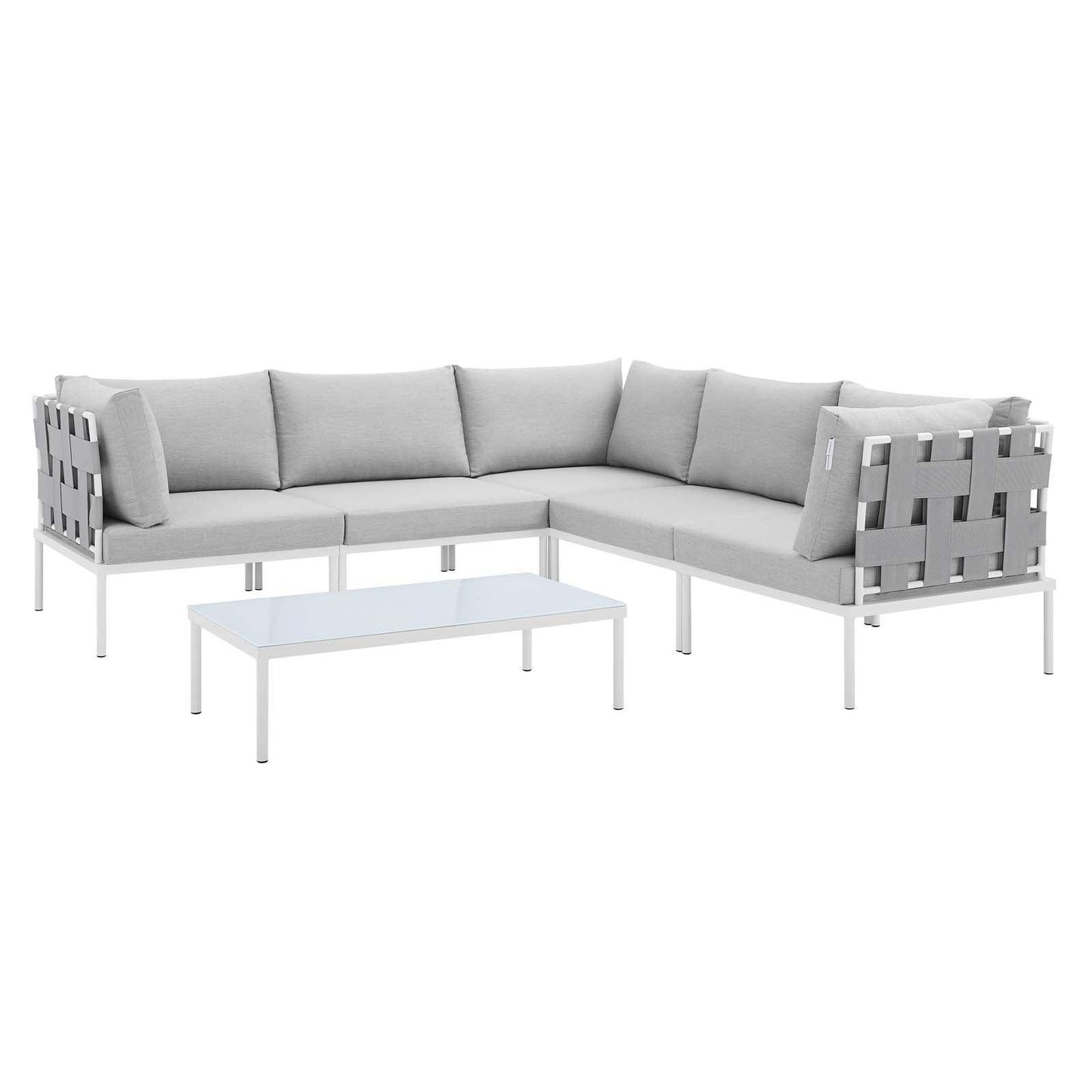 Harmony 6-Piece Sunbrella Outdoor Patio Aluminum Sectional Sofa Set, EEI-4929 FredCo