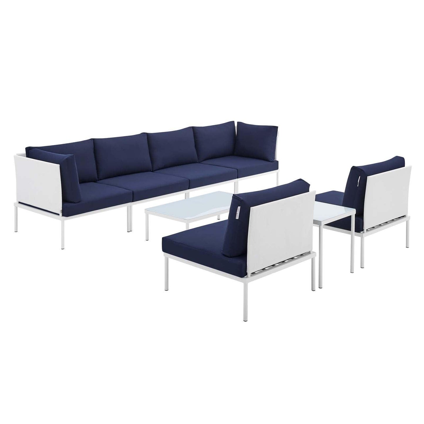 Harmony 8-Piece Sunbrella Outdoor Patio Aluminum Sectional Sofa Set, EEI-4944 FredCo