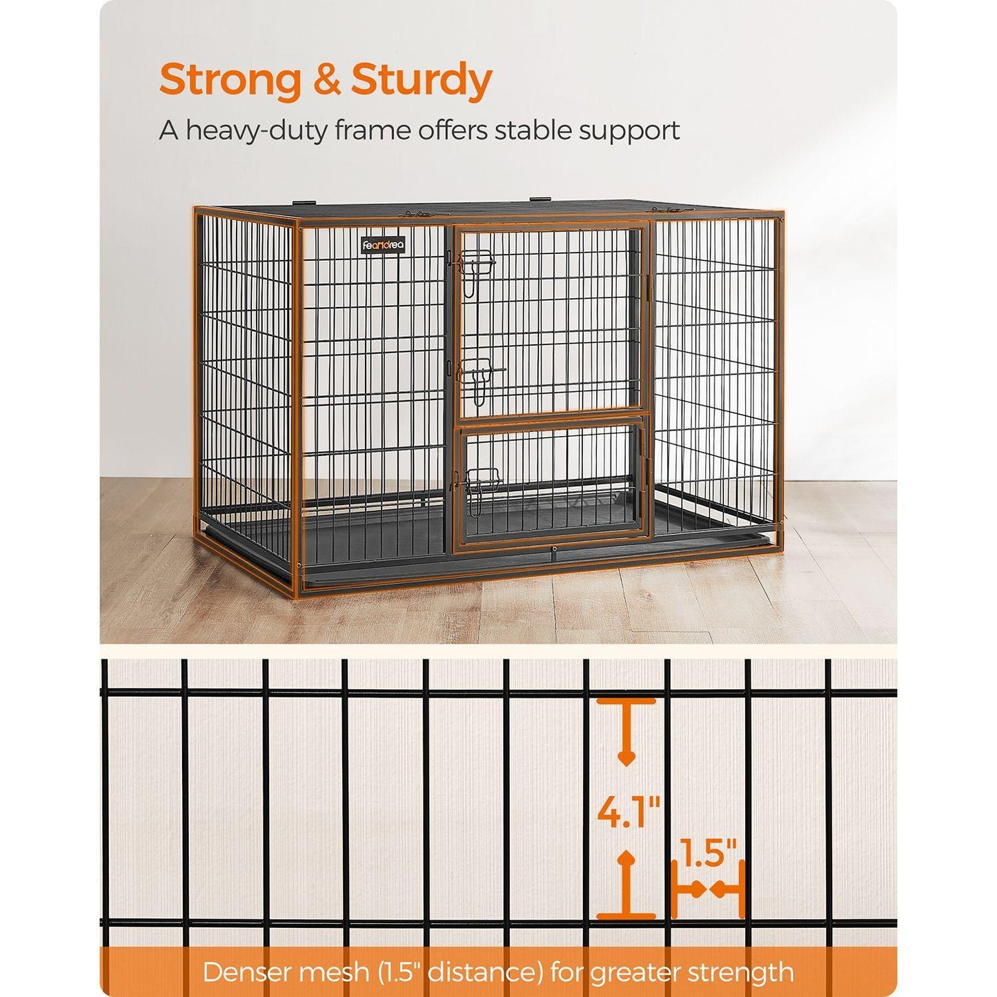 Heavy-Duty Dog Crate with Metal Frame FredCo