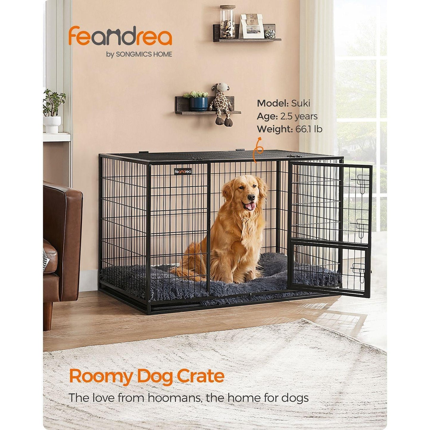 Heavy-Duty Dog Crate with Metal Frame FredCo