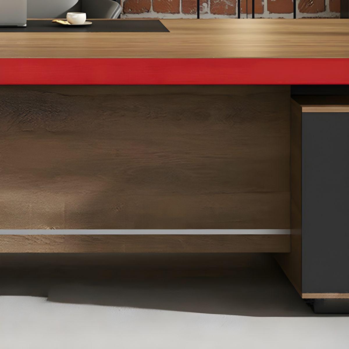 High Quality Luxury Executive Office Desk Brown, Right Side FredCo