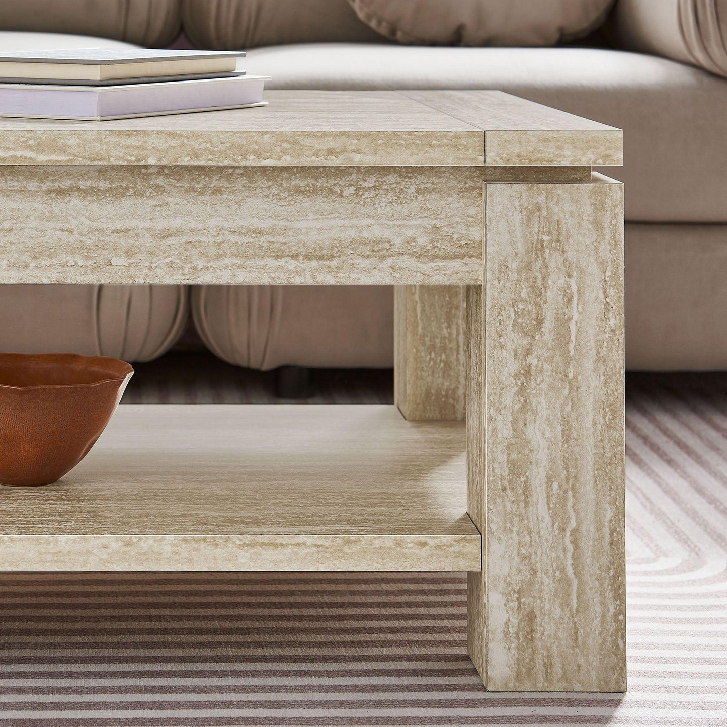 Hollis Travertine Coffee Table by Modway FredCo