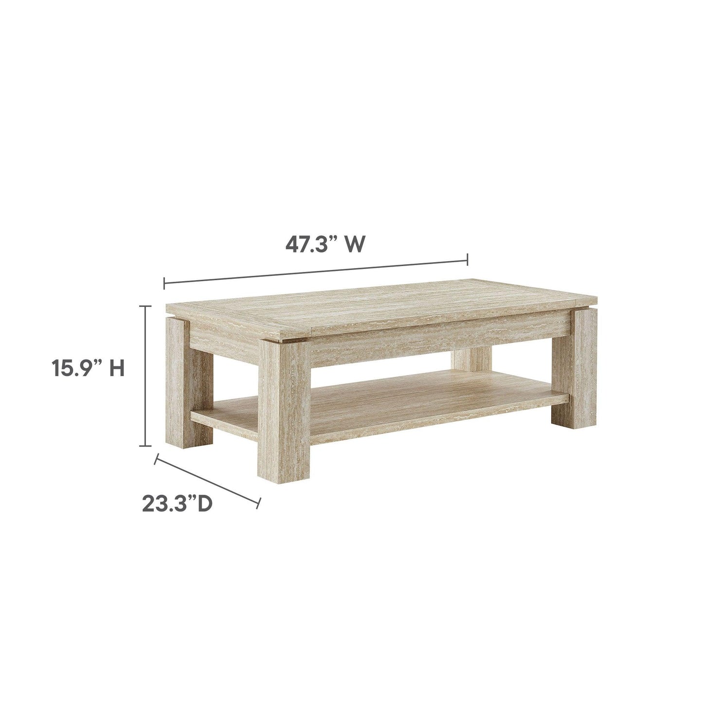 Hollis Travertine Coffee Table by Modway FredCo