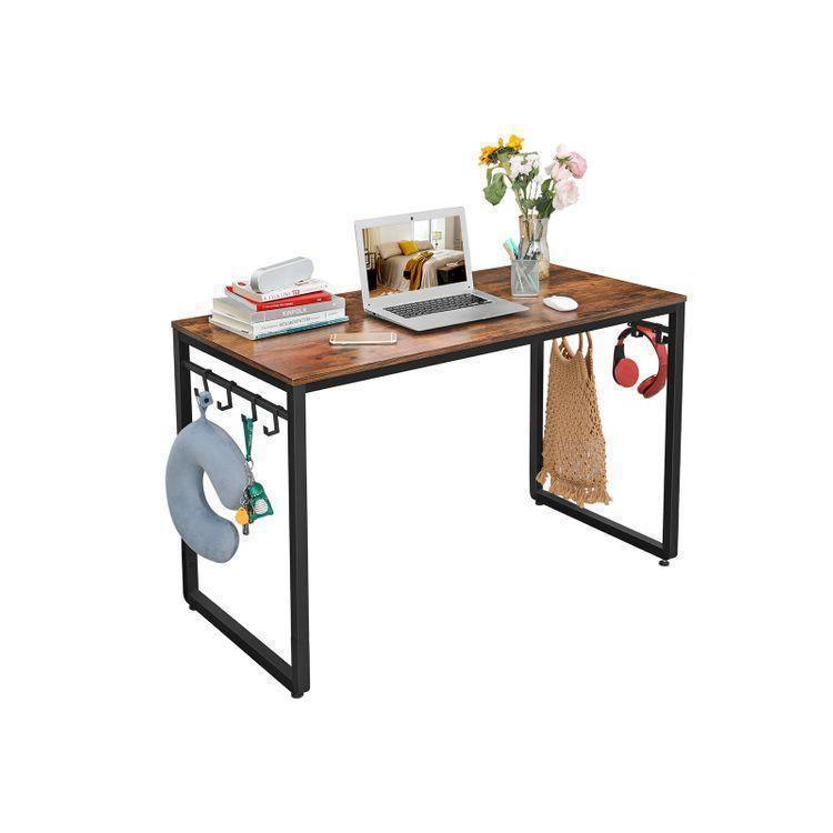 Home Office Desks, Rustic Brown, Black FredCo