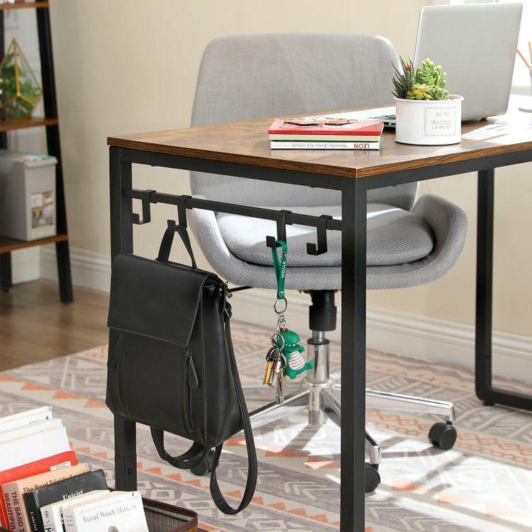 Home Office Desks, Rustic Brown, Black FredCo