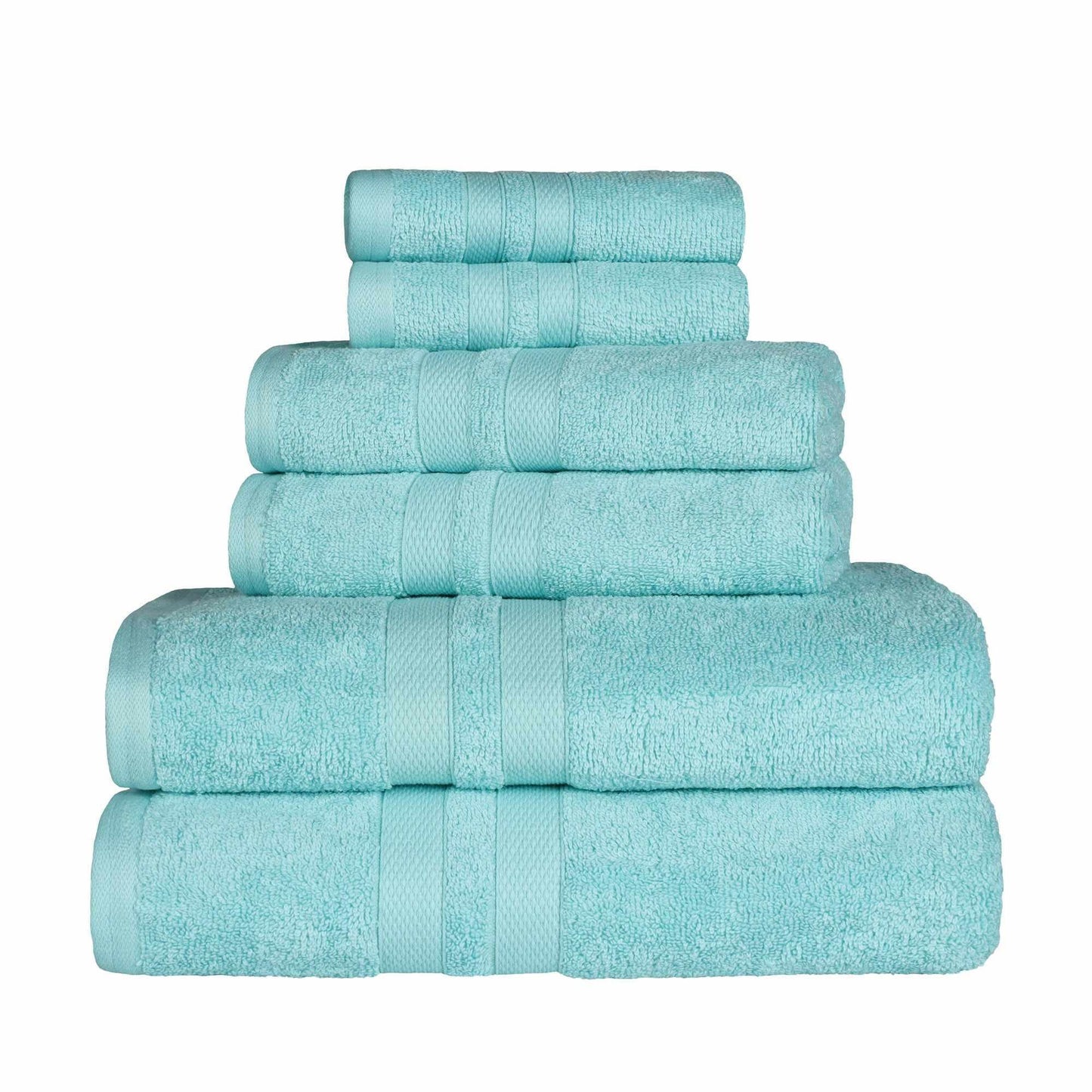 Honeycomb 100% Combed Cotton 500GSM Solitaire Border 6-Piece Towel Set FredCo