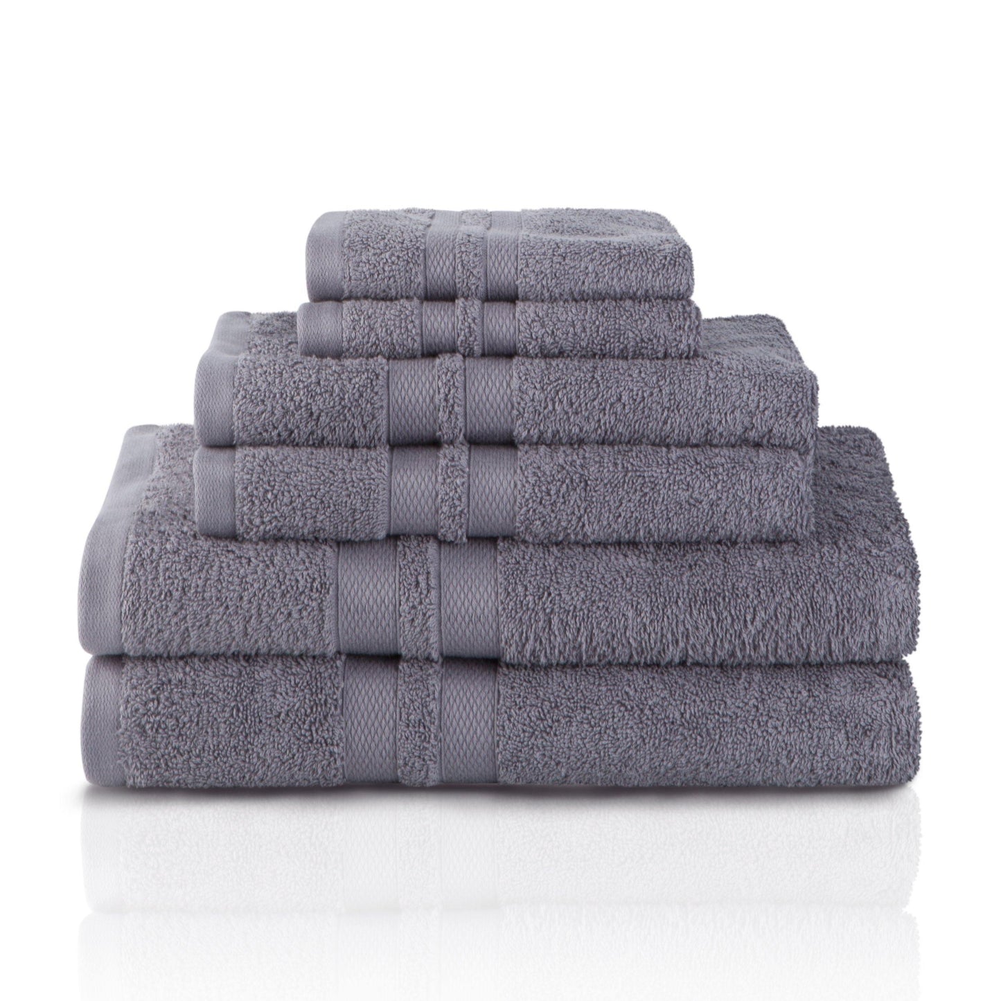 Honeycomb 100% Combed Cotton 500GSM Solitaire Border 6-Piece Towel Set FredCo