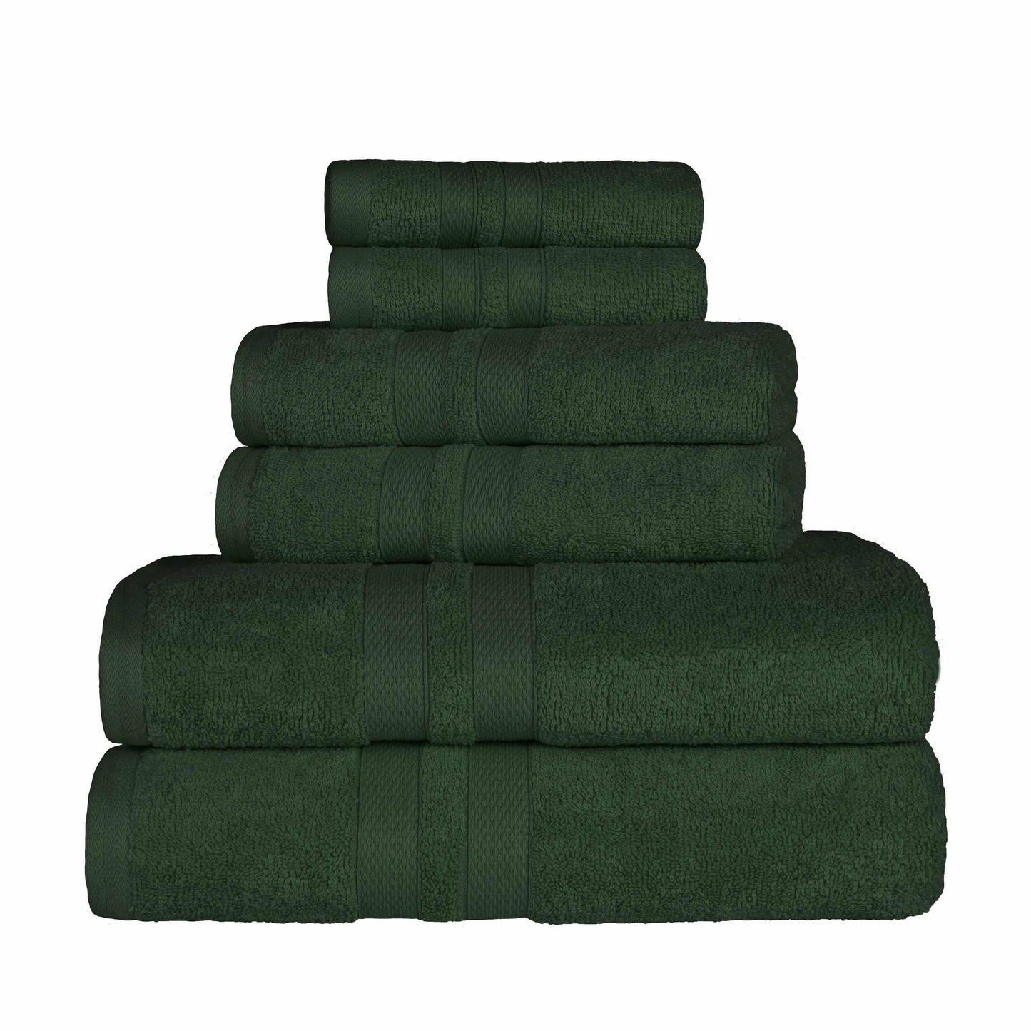 Honeycomb 100% Combed Cotton 500GSM Solitaire Border 6-Piece Towel Set FredCo