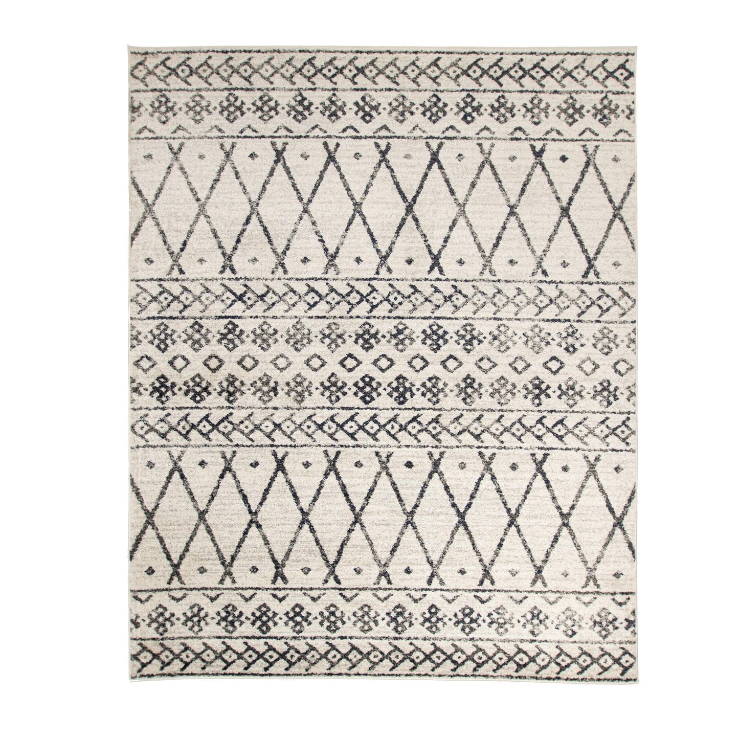 Hotoko Mid-Century Aztec Tribal Charcoal Rug FredCo
