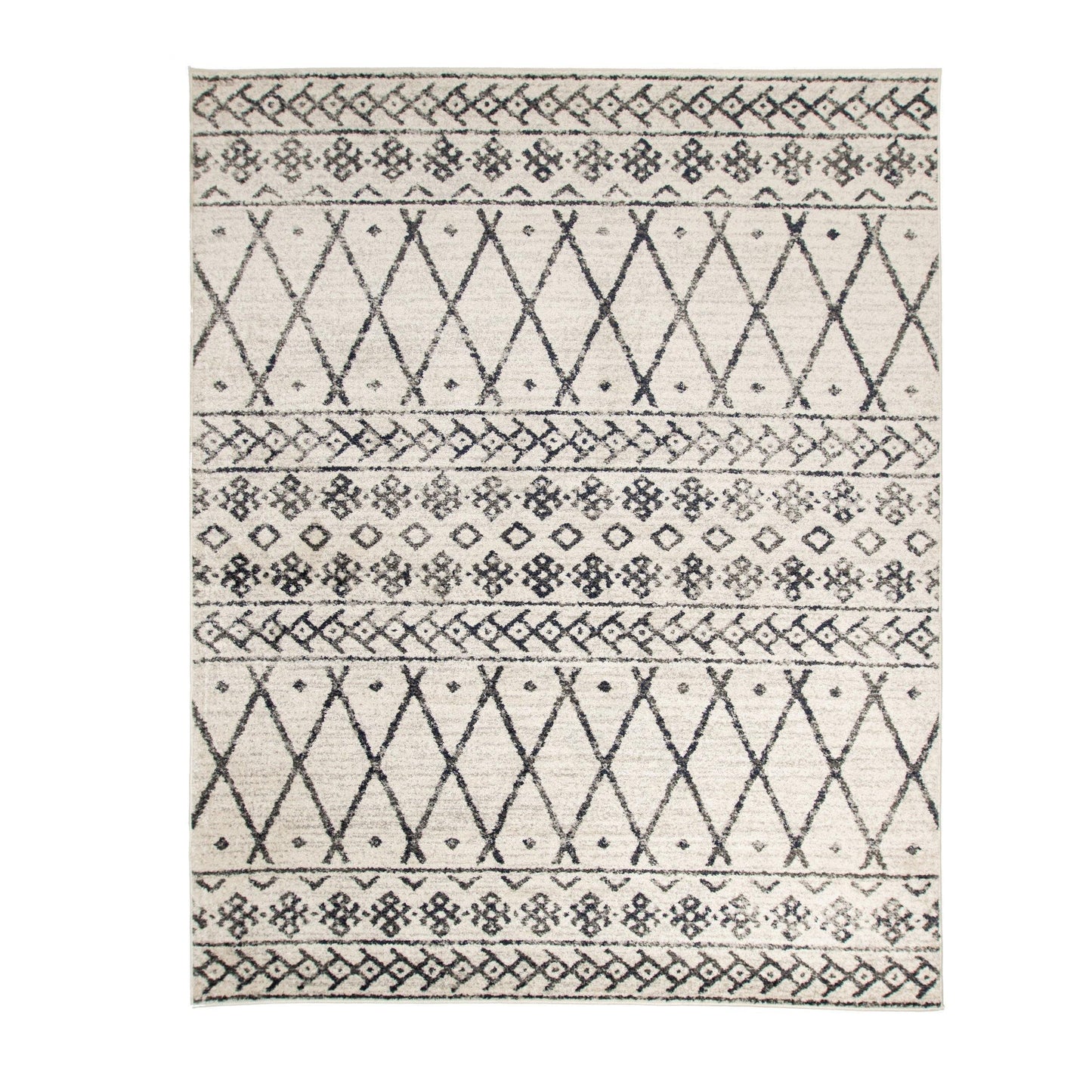 Hotoko Mid-Century Aztec Tribal Charcoal Rug FredCo