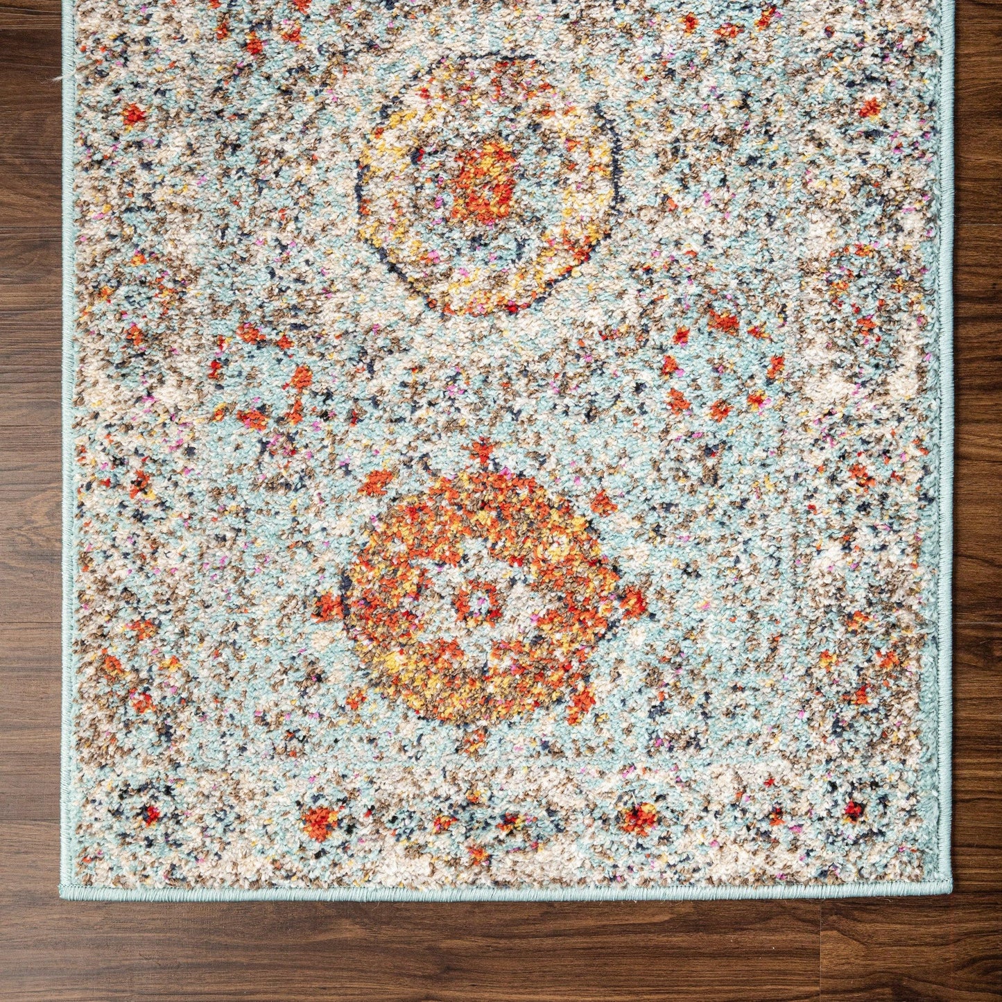 Idalia Vintage Contemporary Floral Light Blue Rug FredCo