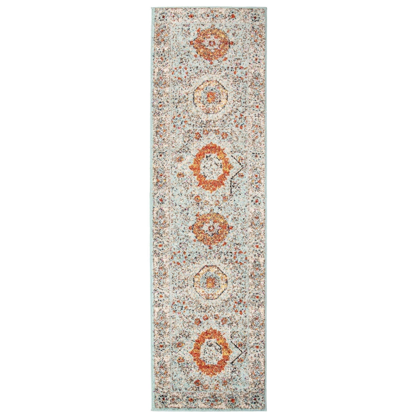 Idalia Vintage Contemporary Floral Light Blue Rug FredCo