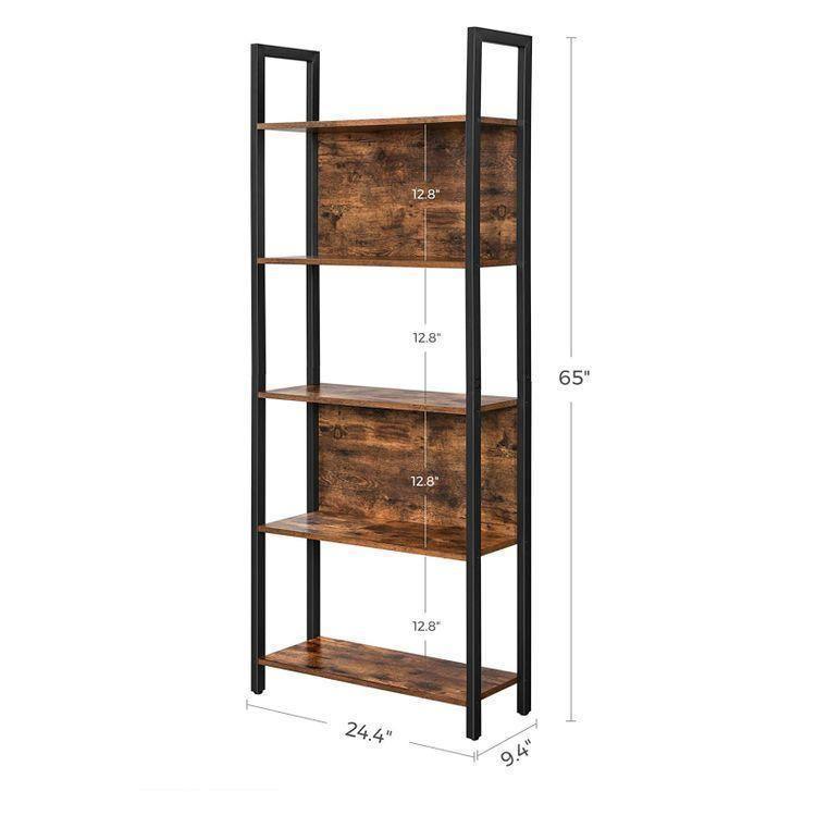 Industrial 5-Tier Bookshelf FredCo