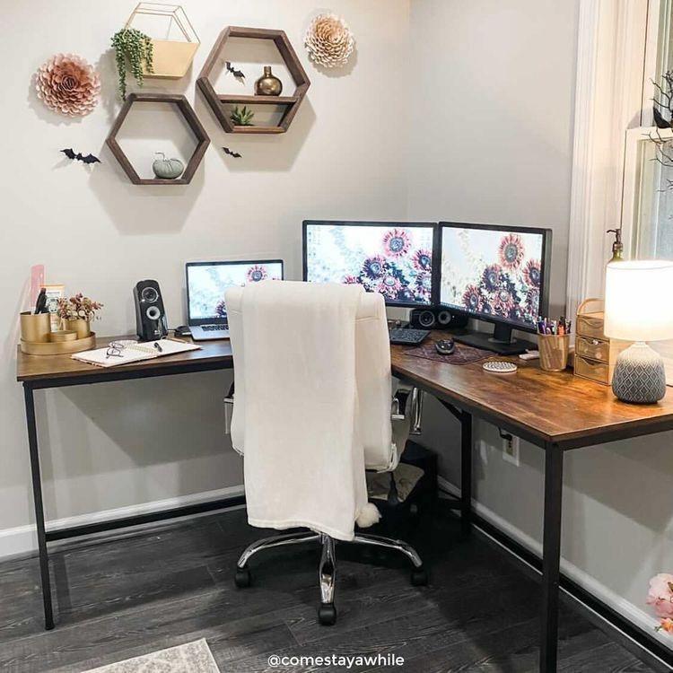 Industrial Design L-Shaped Computer Desk FredCo