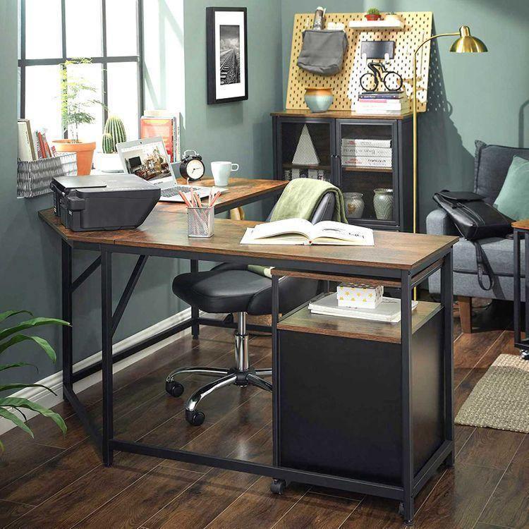 Industrial Design L-Shaped Computer Desk FredCo