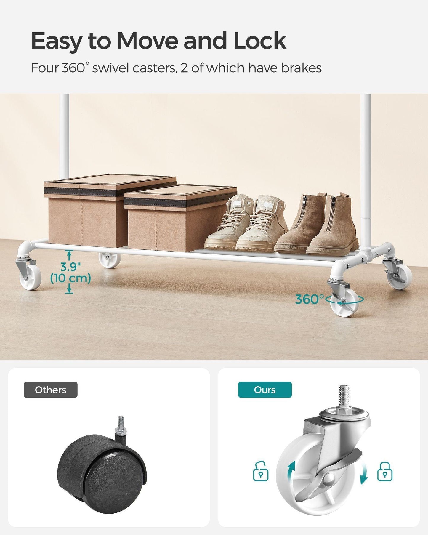 industrial Double Rod Metal Clothing Rack for Hanging Clothes FredCo