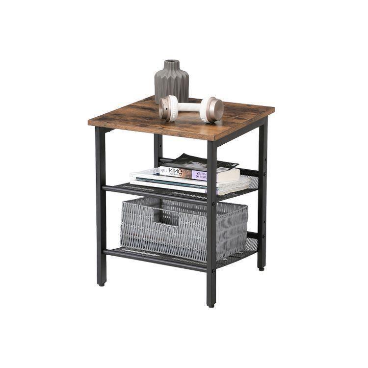 Industrial Mesh Shelves Nightstand FredCo