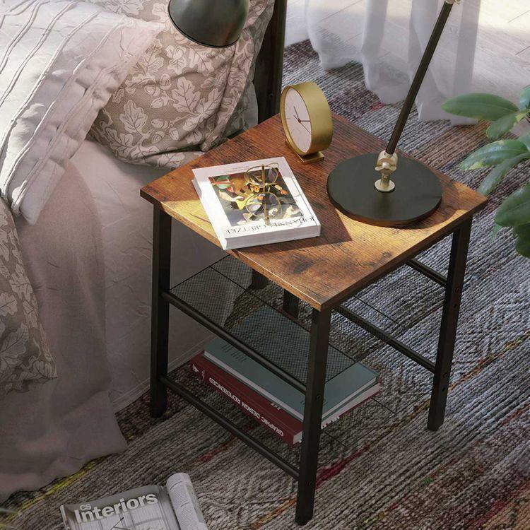 Industrial Mesh Shelves Nightstand FredCo