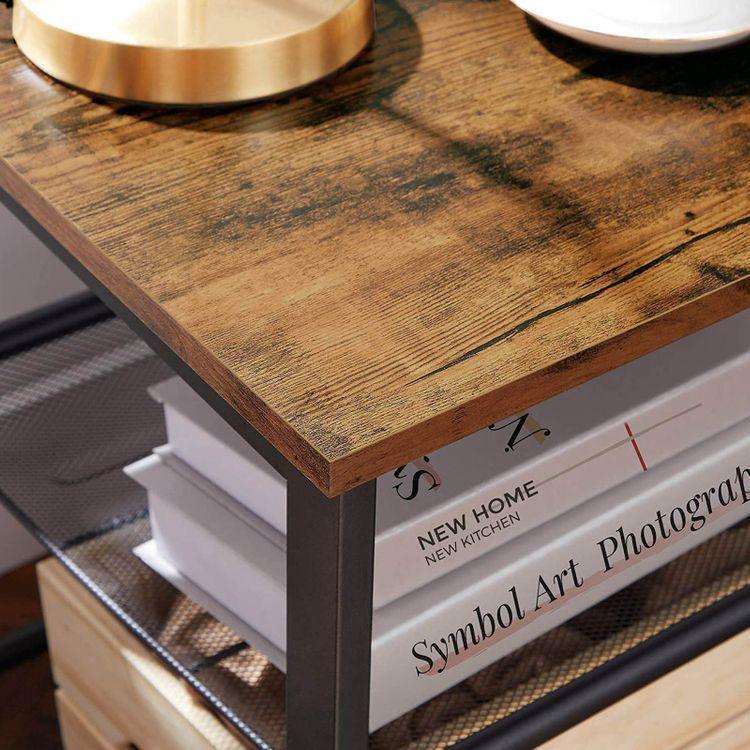 Industrial Mesh Shelves Nightstand FredCo