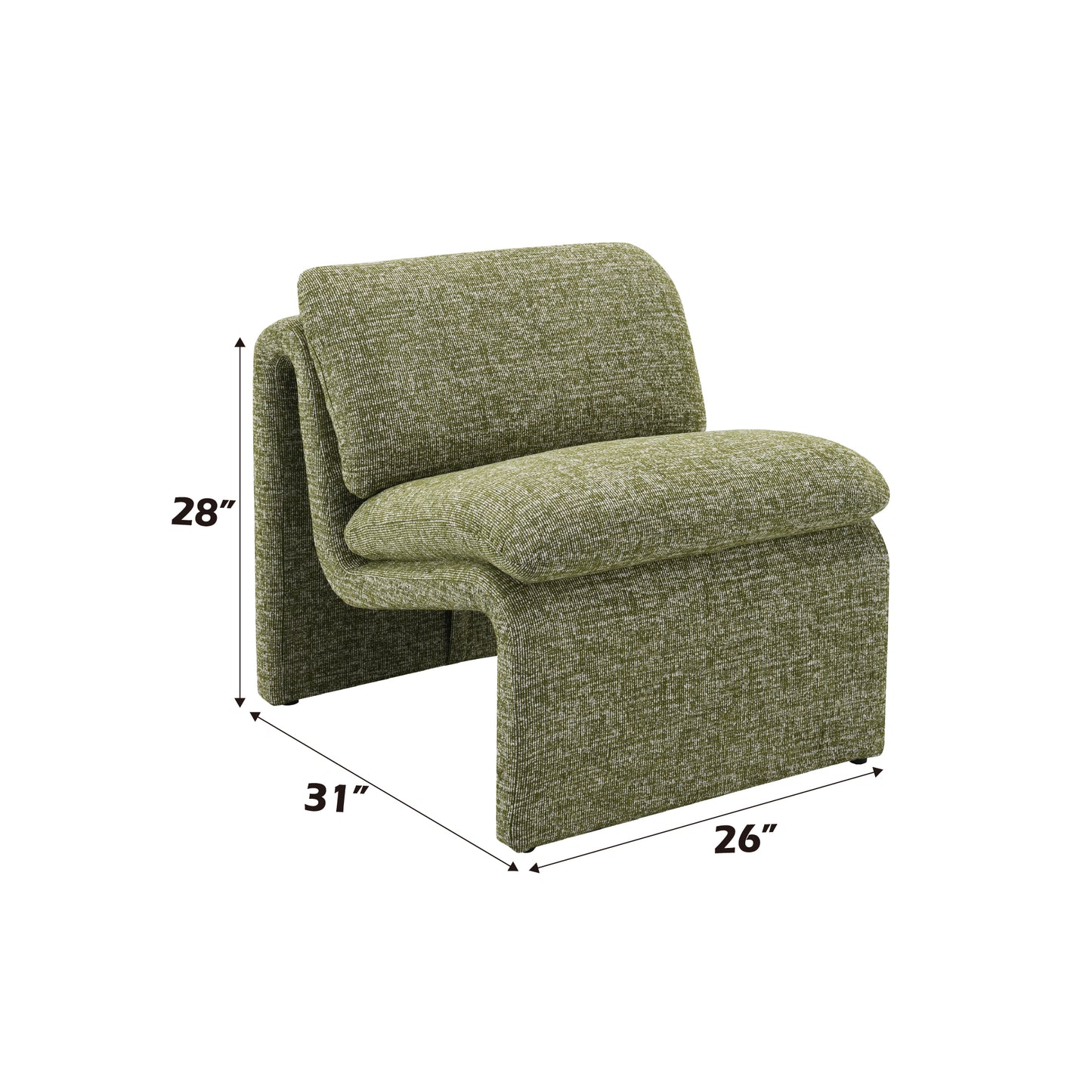 Innovative Elegance Jaeda Accent Chair in Curved Shape FredCo