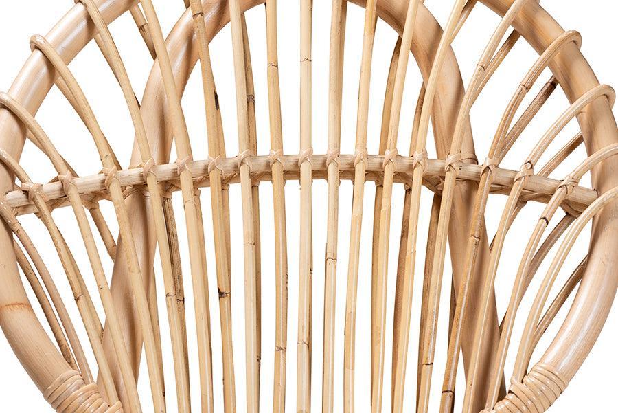 Iris Modern Bohemian Natural Brown Rattan Dining Chair FredCo