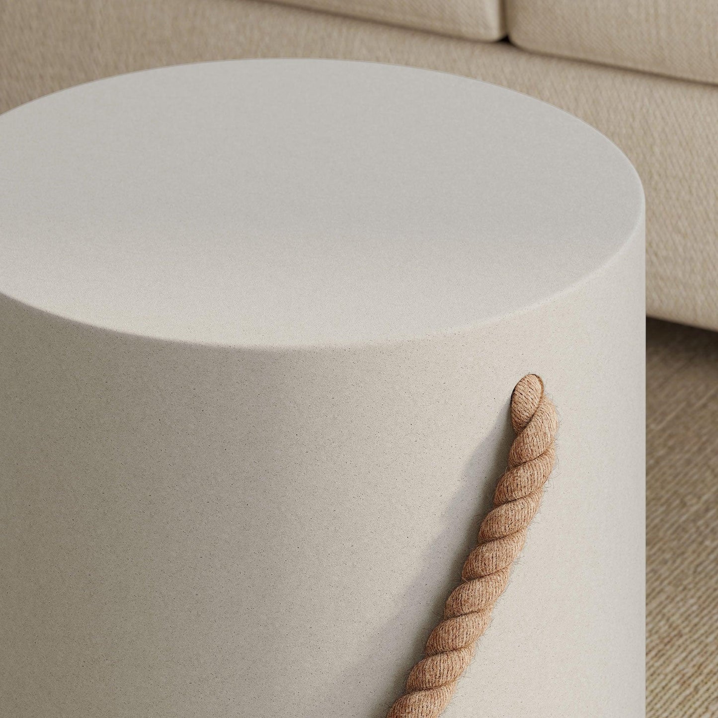 Isera Indoor - Outdoor Patio Rope Concrete Side Table Stool by Modway EEI-7089 FredCo