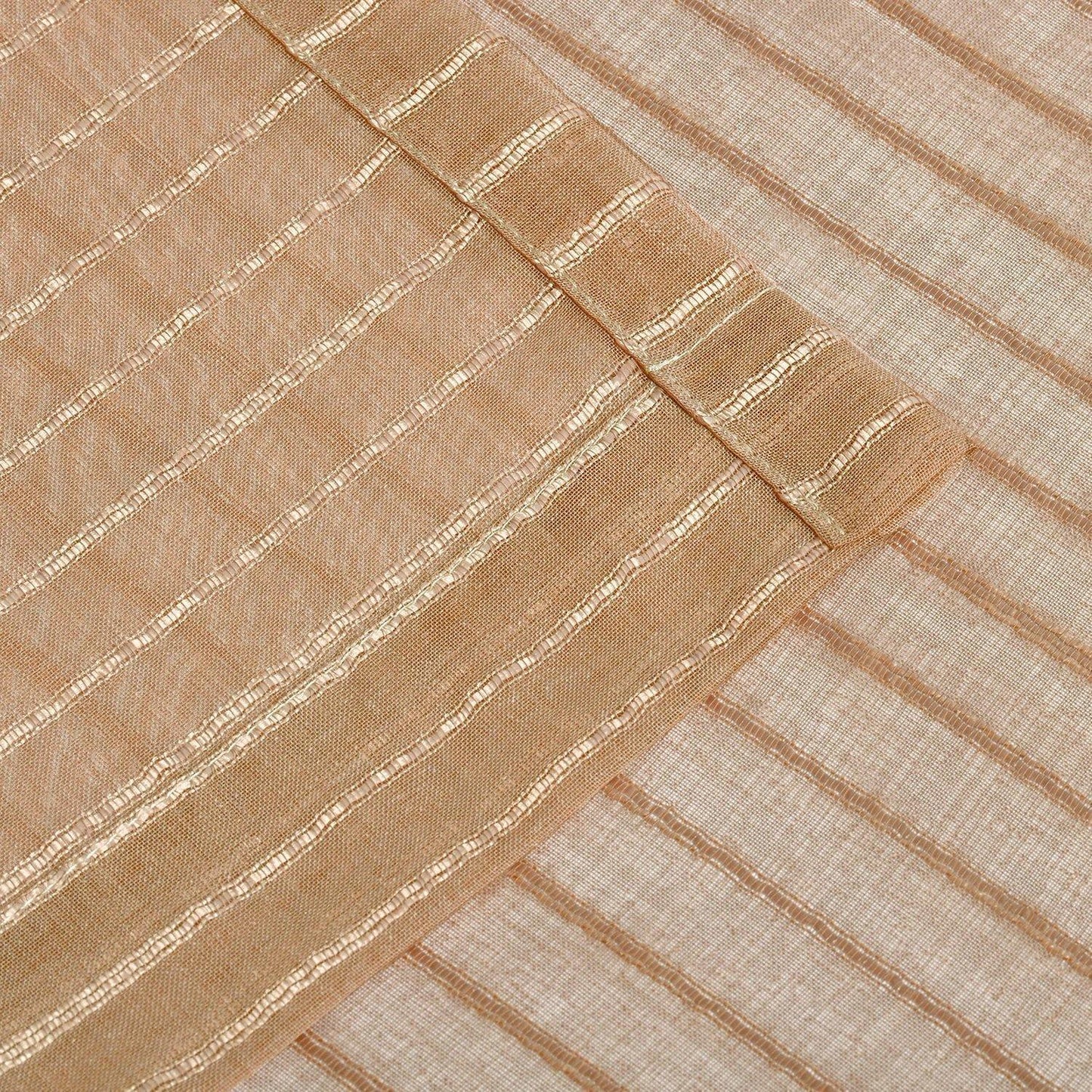 Jackson Stripe Soft Diffused Light Airy Lightweight Sheer Curtain Set FredCo